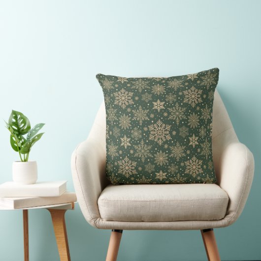 Winter Snowflake Pattern Decorative Throw Pillow クッション (椅子)