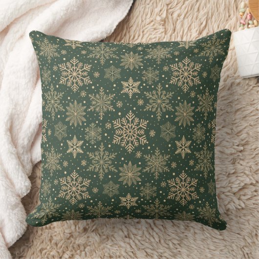 Winter Snowflake Pattern Decorative Throw Pillow クッション (ブランケット)
