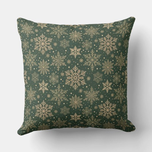 Winter Snowflake Pattern Decorative Throw Pillow クッション (裏面)