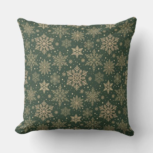 Winter Snowflake Pattern Decorative Throw Pillow クッション (正面)