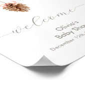 Winter Snowflake Pine cone Baby Shower Welcome ポスター (角)