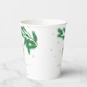 Winter Snowflake Pine cone Baby Shower Welcome 紙コップ (左)