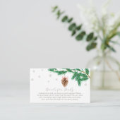 Winter Snowflake Pine cone Books For Baby Shower エンクロージャーカード (スタンド正面)