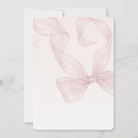 Winter Snowflake Pink Bow 30th Birthday Party 招待状 (裏面)