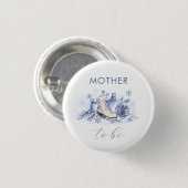 Winter Snowflake Skate Mother To Be Baby Shower  缶バッジ (正面&裏面)
