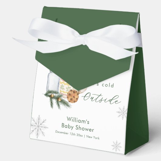 Winter Snowflake S'more Cookie Baby Shower フェイバーボックス (正面)