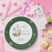 Winter Snowflake S'more Cookie Baby Shower ペーパープレート (パーティー)