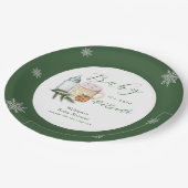 Winter Snowflake S'more Cookie Baby Shower ペーパープレート (アングル)