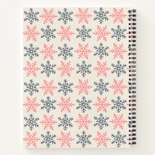 Winter Snowflake Spiral Notebook ノートブック (裏面)
