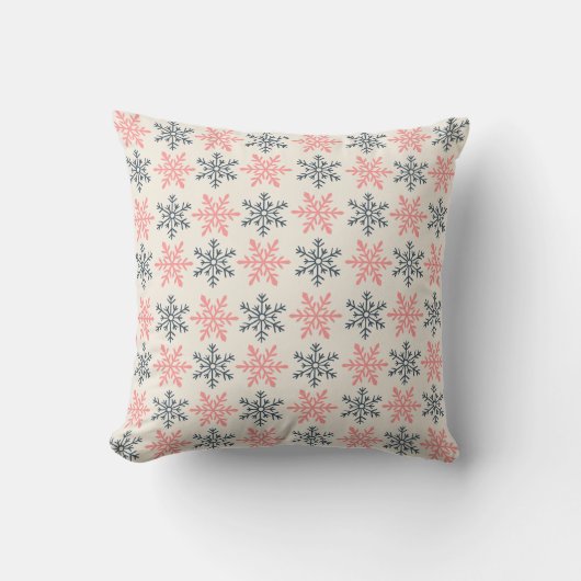 Winter Snowflake Throw Pillow クッション (正面)