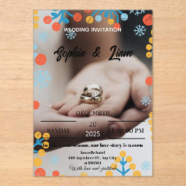 Winter Snowflake Wedding Invitation アクリル招待状