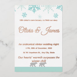 Winter Snowflake Wedding Invitation​ 箔招待状