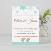 Winter Snowflake Wedding Invitation​ 箔招待状 (立ち正面)