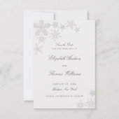 Winter Snowflake Wonderland Classic Formal Wedding セーブザデート (正面)