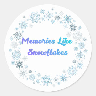 Winter Snowflake Wreath Sticker ラウンドシール