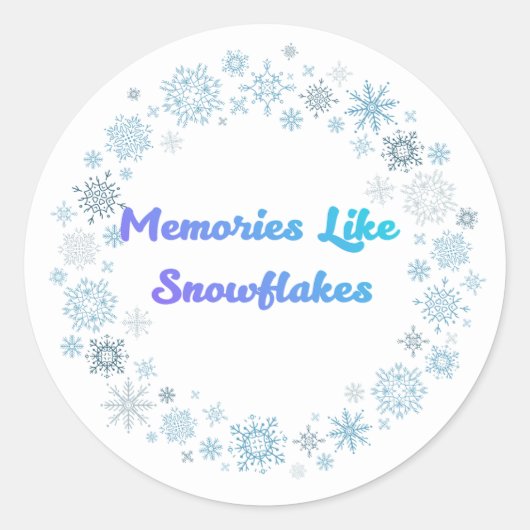 Winter Snowflake Wreath Sticker ラウンドシール (正面)