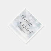 Winter Snowflakesエレガントシグネチャースクリプト スタンダードカクテルナプキン (角)