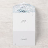 Winter Snowflakesフローラ詳細RSVP 結婚's オールインワン招待状 (外側)