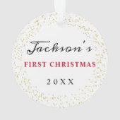 Winter Snowflakesベビーの初めてのクリスマス写真 オーナメント (裏面)