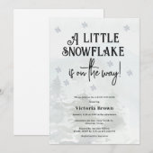Winter Snowflakes Baby Shower Invitation 招待状 (正面/裏面)