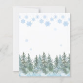 Winter Snowflakes Baby Shower Thank You Card (裏面)