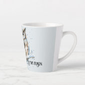 Winter Snowflakes Blue Owl Christmas Snow カフェラテマグ (右)