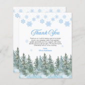 Winter Snowflakes Bridal Shower Thank You Card (正面/裏面)