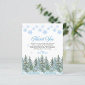 Winter Snowflakes Bridal Shower Thank You Card (スタンド正面)