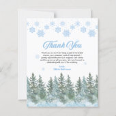 Winter Snowflakes Bridal Shower Thank You Card (正面)