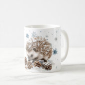 Winter Snowflakes Hedgehog Let it snow Christmas コーヒーマグカップ (正面右)
