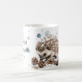 Winter Snowflakes Hedgehog Let it snow Christmas コーヒーマグカップ (中央)