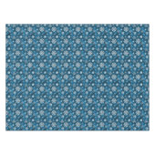 Winter Snowflakes Pattern On Cool Abstract Blue テーブルクロス (正面(横))