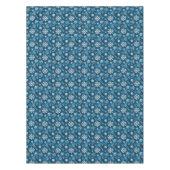 Winter Snowflakes Pattern On Cool Abstract Blue テーブルクロス (正面)