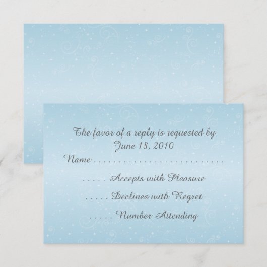 Winter Snowflakes RSVPカード (正面/裏面)