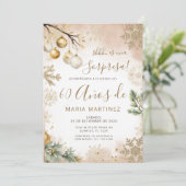 Winter Snowflakes Spanish Sorpresa 60th Birthday 招待状 (スタンド正面)