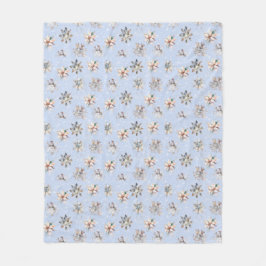 Winter Snowflakes & Sparkles Fleece Blanket フリースブランケット