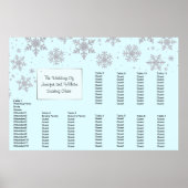 Winter Snowflakes Wedding Seating Chart ポスター (正面)