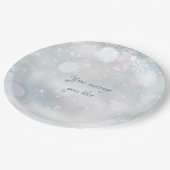 Winter Snowflaksでメッセージエレガントをスクリプト化 ペーパープレート (アングル)