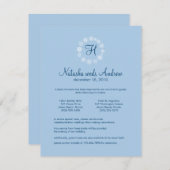 Winter Snowflaks結婚の宿泊カード 招待状 (正面/裏面)