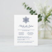 Winter Snowflaks結婚の宿泊カード 招待状 (スタンド正面)