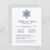 Winter Snowflaks結婚の宿泊カード 招待状 (正面/裏面)