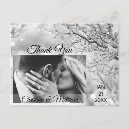 Winter Snowflaks 結婚THANK YOU |写真 案内ポストカード