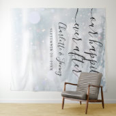 Winter Snowflaks Script結婚のフォトブースプロップ タペストリー (インサイチュ(横))