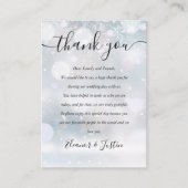 Winter Snowflaks Script 結婚's Thank You プレイスカード (正面)