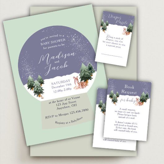 Winter Snowglobe Book Request エンクロージャーカード