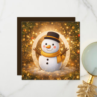 Winter snowman サンキューカード