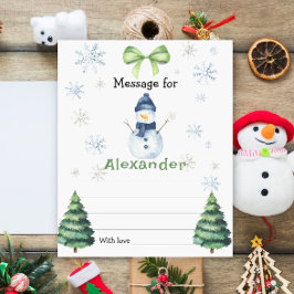 Winter Snowman birthday time capsule message