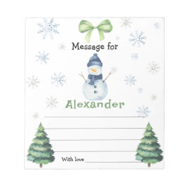 Winter Snowman birthday time capsule message ノートパッド