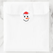 Winter Snowman Face Costume Christmas Snowman  ラウンドシール (バッグ)