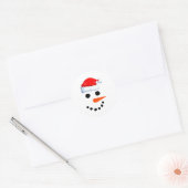 Winter Snowman Face Costume Christmas Snowman  ラウンドシール (封筒)